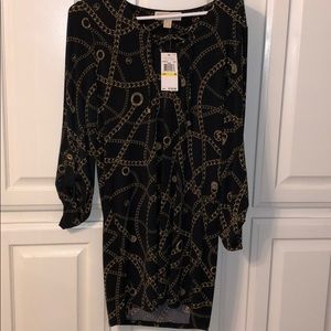 Michael Kors dress black with gold MK symbols